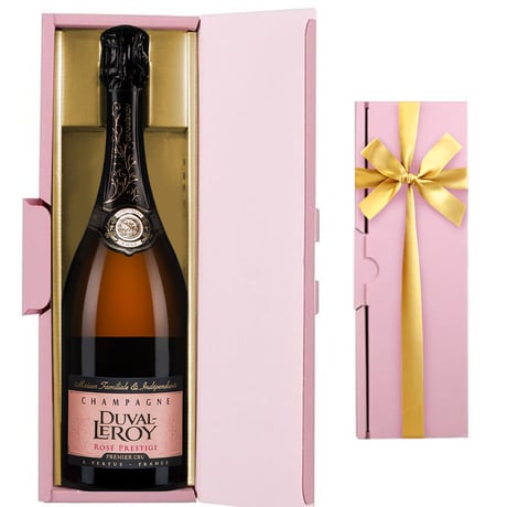 《お祝いギフト》高級 フランス ロゼ シャンパン「デュヴァル・ルロワ」750ml 辛口 ギフト箱 リボン付き メッセージカード 送料無料