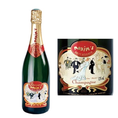 おしゃれ ブランド シャンパン お花 ギフト 「マキシム・ド・パリ ブリュット」 赤 生花 フラワーアレンジメント（OG35-CMP919）