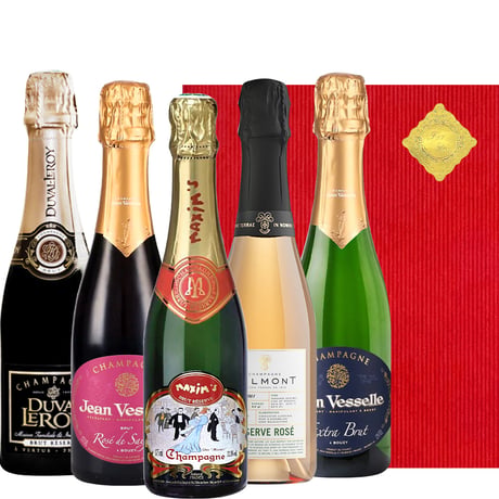 御祝 ワイン 高級 シャンパン 375ml ハーフボトル 5本 ギフト 有名ブランド マキシム・ド・パリ テルモン おしゃれ ワインセット 飲み比べ 詰め合わせ ギフトセット 送料無料