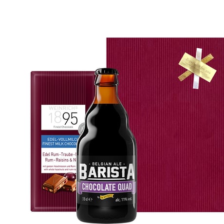【ビールとスイーツギフト】 ベルギー クラフトビール 「バリスタチョコレート」 とラムレーズン＆ナッツ入りミルクチョコレート