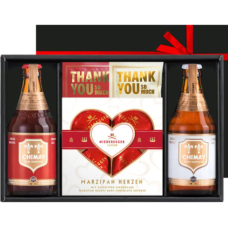父の日 チョコレート ビール ミルクティー ギフトセット ベルギー 人気 「シメイ」 赤 白 クラフトビール 2本 ドイツ ダークチョコレート マジパン リボン付き メッセージカード 送料無料