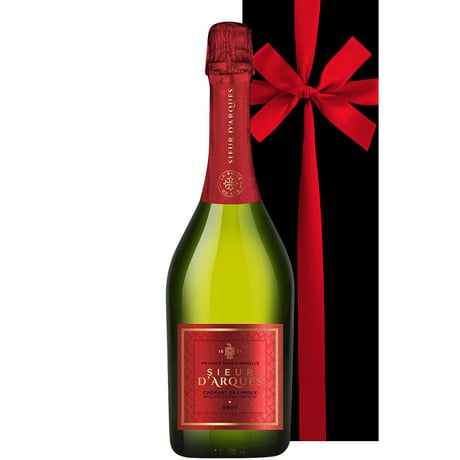 誕生日 フランス スパークリングワイン 白 『シュール・ダルク』「クレマン・ド・リムー・ブリュット」辛口 750ml ギフト箱 リボン付き メッセージカード付き