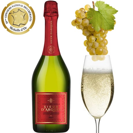 誕生日 フランス スパークリングワイン 白 『シュール・ダルク』「クレマン・ド・リムー・ブリュット」辛口 750ml ギフト箱 リボン付き メッセージカード付き