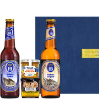 父の日 ビール おつまみ グルメギフト ドイツ クラフトビール ミュンヘン ラガー 黒ビール 330ml 2本 フランス 鴨レバー 魚 テリーヌ おつまみ 2種 ギフト箱付 送料無料