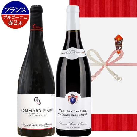 お祝い ワイン 高級ワイン 赤ワイン 2本 ギフト フランス ブルゴーニュ 「ポマール」 「ヴォルネイ」 一級畑 辛口 赤 750ml ピノ・ノワール 飲み比べ 贈答 プレゼント ワインセット