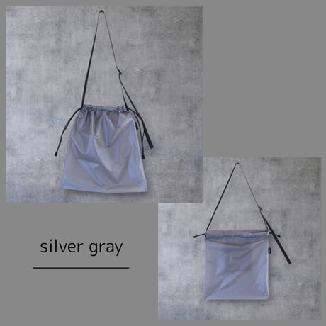 CORKSCREW×HATCHET "CORDURA®rip DRAWSTRING SACOCHE" SilverGray