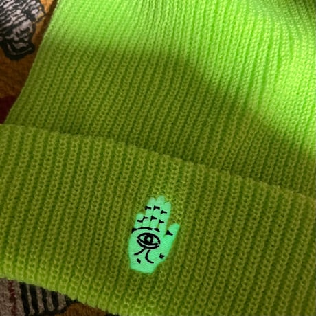 Glow In The Dark "HAND" Acrylic Knit Cap (Safety Green)