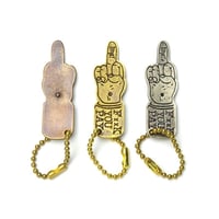Brass WhiteBrass Copper HK-1-B,WB,C  "F××kYouPay" Keyring