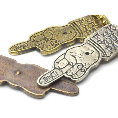 Brass WhiteBrass Copper HK-1-B,WB,C  "F××kYouPay" Keyring