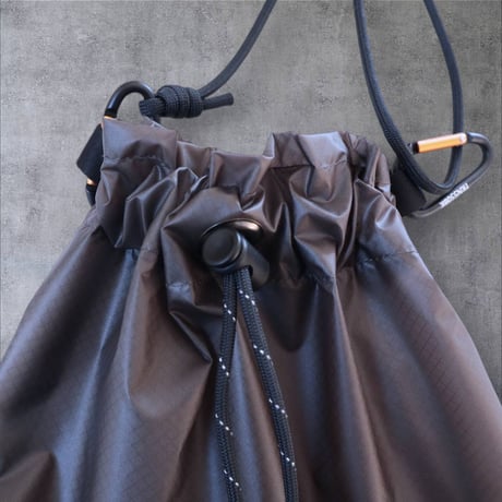 CORKSCREW×HATCHET "CORDURA®rip "mini" DRAWSTRING SACOCHE" Dark gray✕Blue