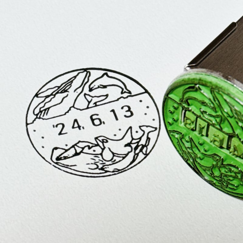 イルクジ日付印 WHALE＆DOLPHIN DATE STAMP」 | クジラの雑貨屋さん