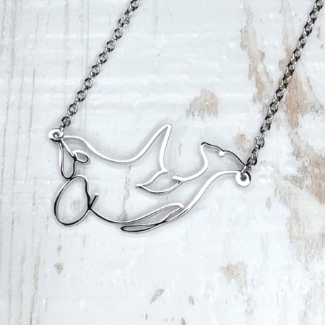 one line. whales ネックレス