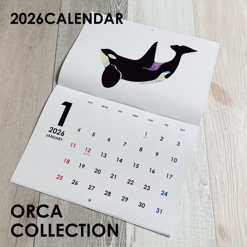 2026年壁掛け・シャチカレンダー ORCA COLLECTION | クジラの雑貨屋さん