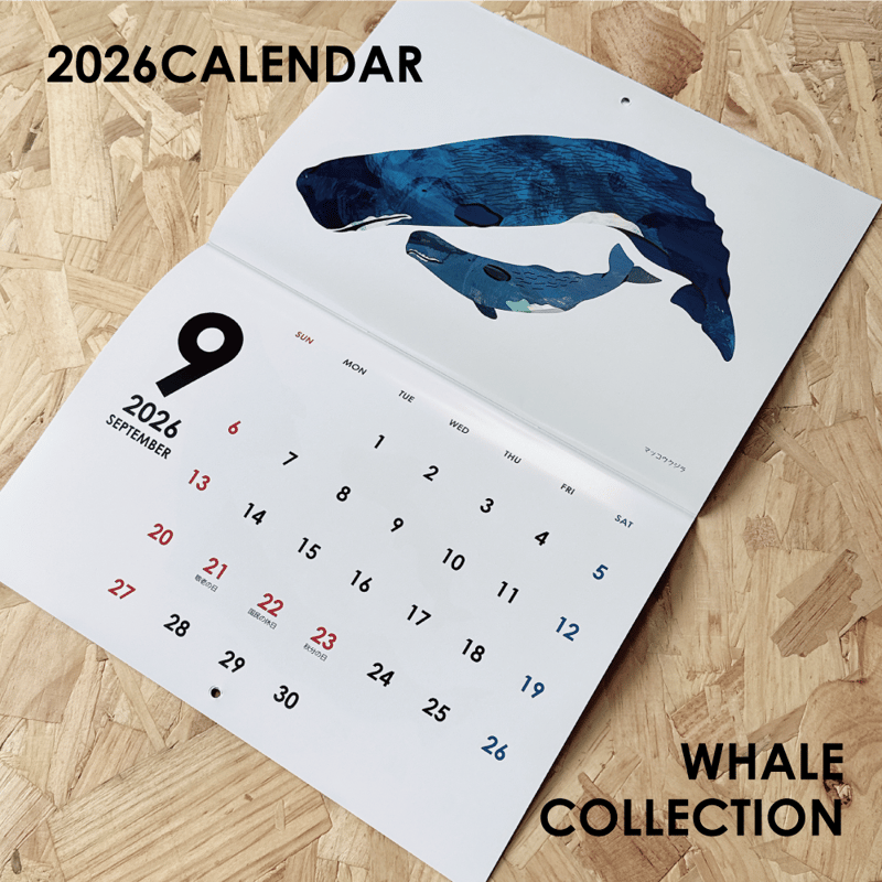 2026年壁掛け・クジラカレンダー WHALE COLLECTION | クジラの雑貨屋さん