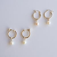 sv925×あこや真珠フープ   ピアス/イヤリング