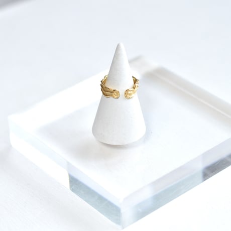 Drift wood ring & cuff narrow 18kgp  SV925  #Free size