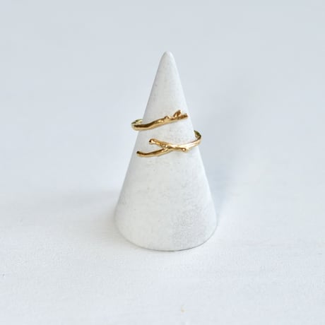 【Free size】18kgp original branch ring #F