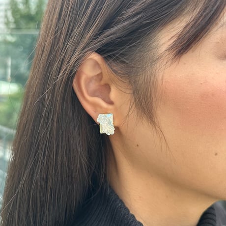 flower×ビジュー　Pink/Blue チタンピアス/イヤリング