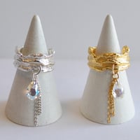 Drift wood ring & cuff ビジュー付き