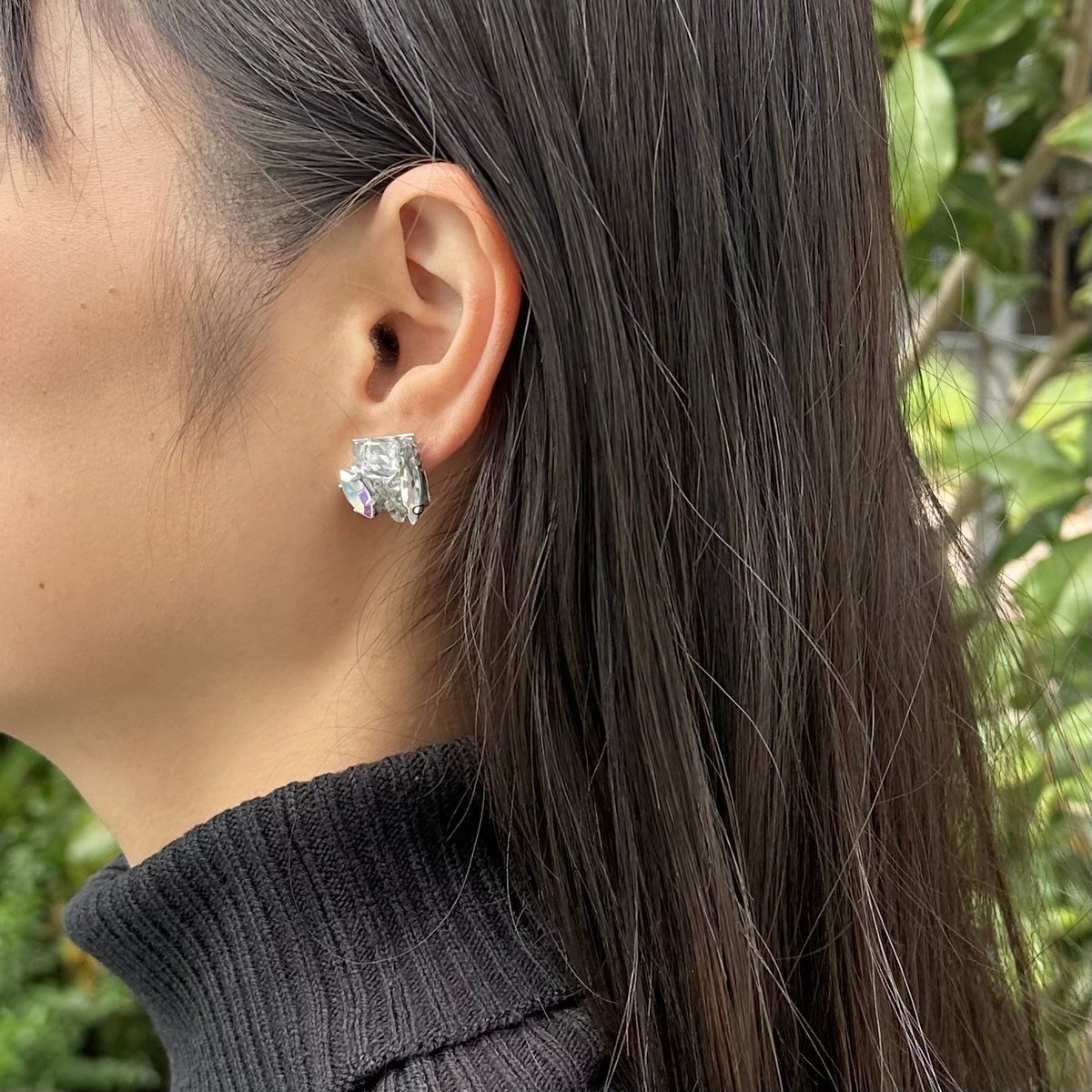 両耳】ビジューアシメ/CLW イヤリング/ピアス | HusuÅnŁa