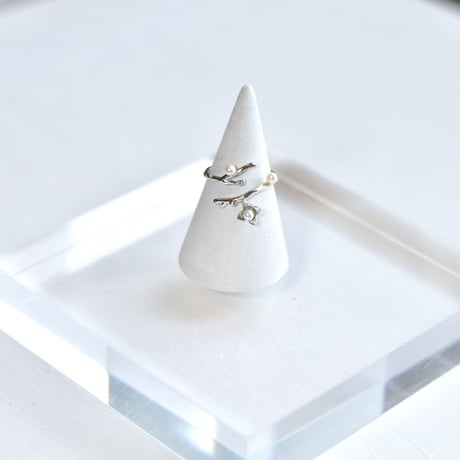 branch pearl ring SV925  #Free size