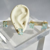 flower×ビジュー　Pink/Blue チタンピアス/イヤリング