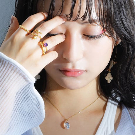 branch pearl ring 18kgp  #Free size