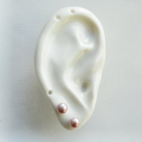 miniサイズ 淡水パール一粒  チタンピアス