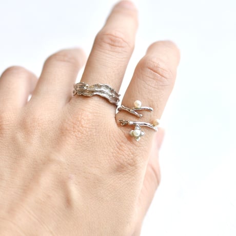 branch pearl ring SV925  #Free size