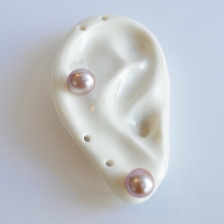 淡水パール一粒  　Mサイズ　チタンピアス/イヤリング