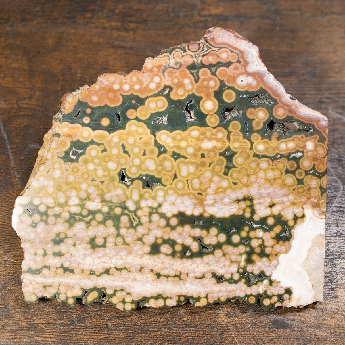 磨き石 天然石】オーシャンジャスパー 木製台座付き オーシャン