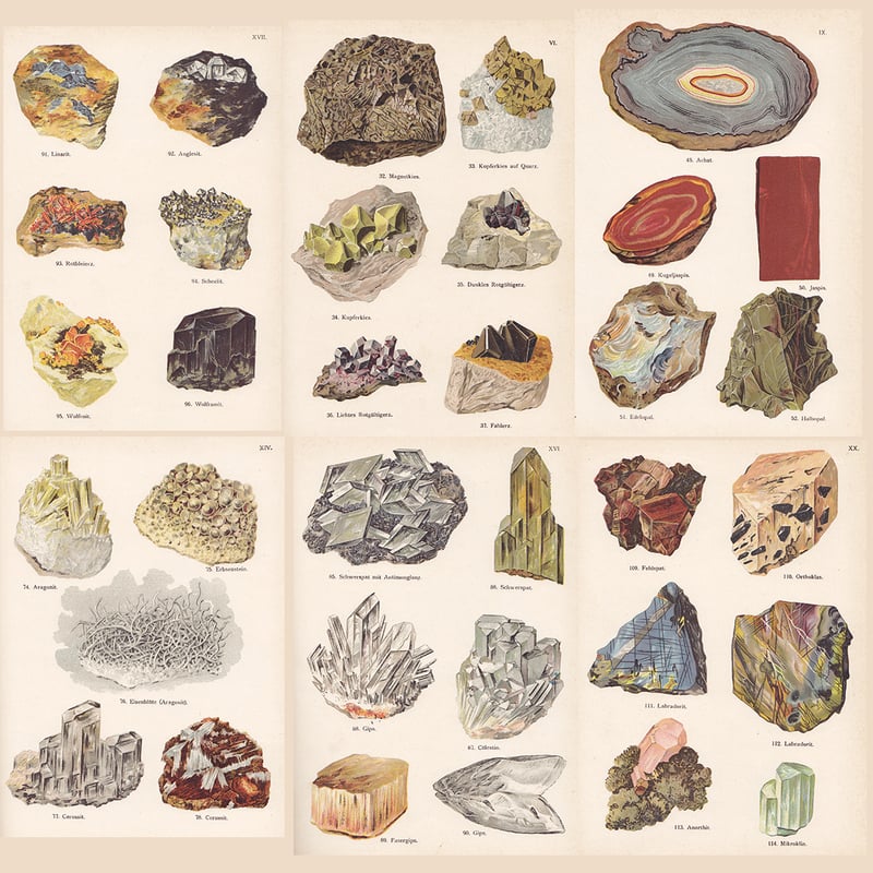 鉱物 絵画コレクションセット ④ | mineralhonpo