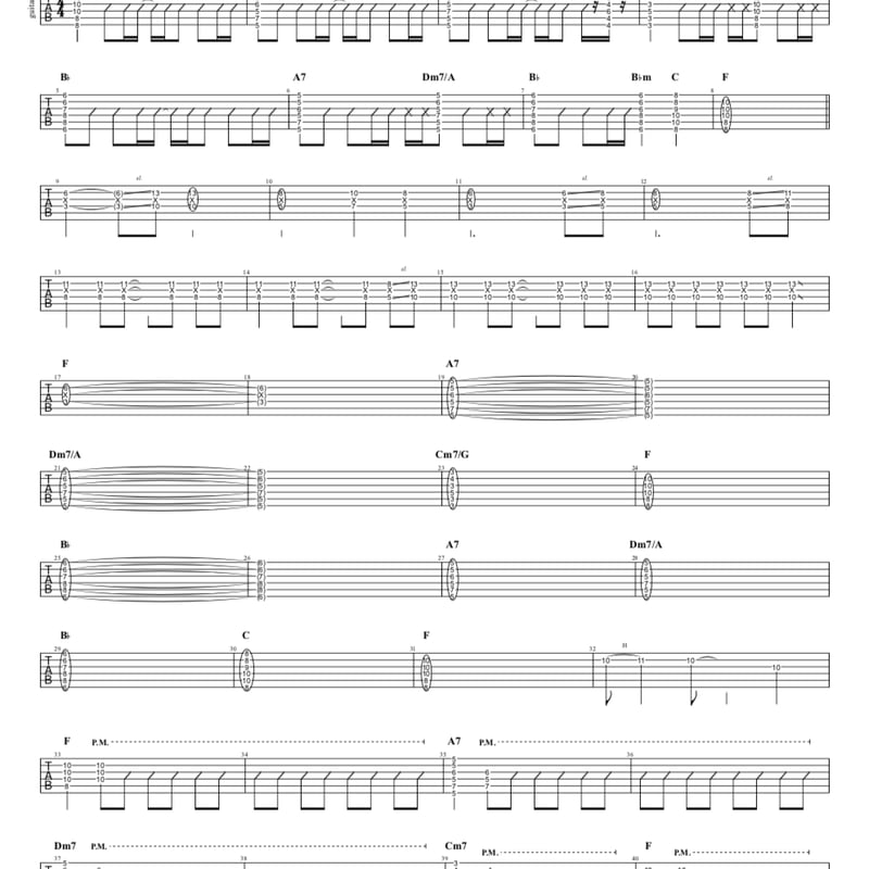 カポなし【リードギター】星丘公園 / Hump Back | TAB STORE