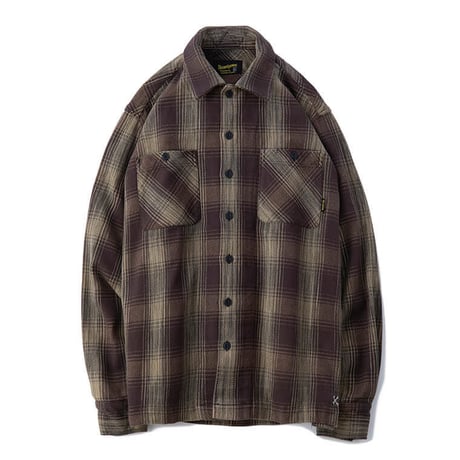 BLUCO  HEAVY NEL SHIRTS -ombre check- OL-047-019