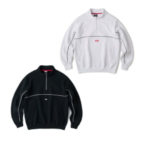 PIPING HALF ZIP SWEATSHIRT