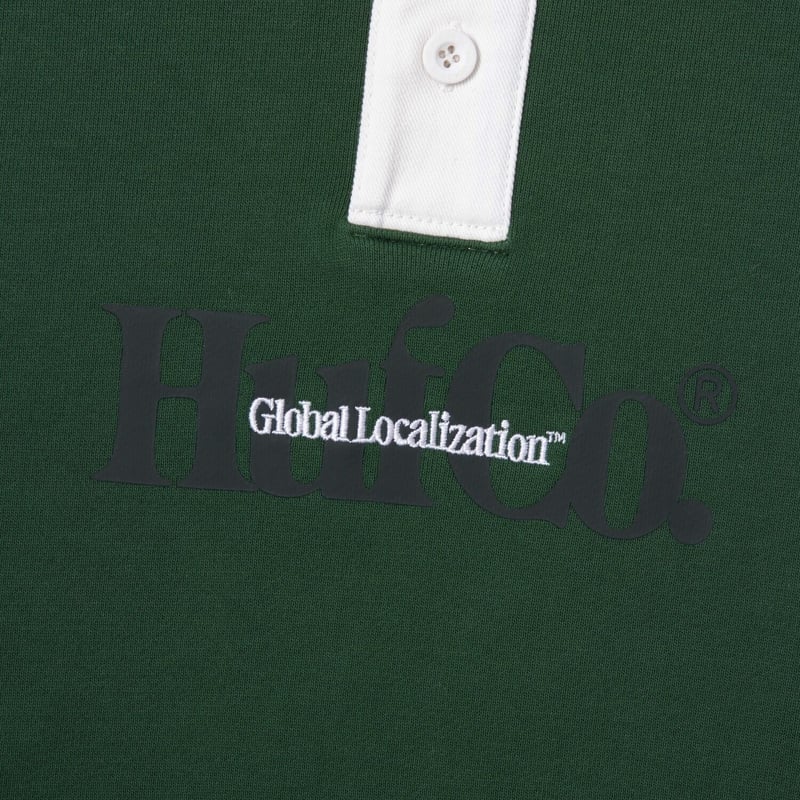 【未使用】HUF FLOWER KNIT POLO 刺繍 総柄 メンズ L HUF（ハフ）の「FLOWER KNIT POLO / HUF ハフ ポロシャツ