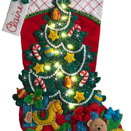 「CHRISTMAS  TREE  SURPRISE」Bucilla ブシラ クリスマス ハンドメイド フェルト くつ下 ソックス  ストッキング キット