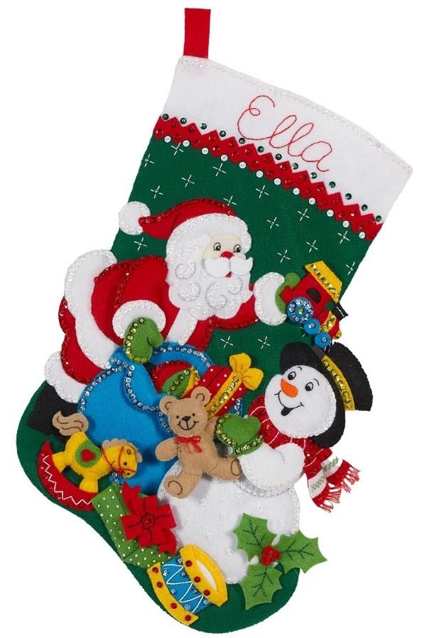 Bucilla「Santa and Snowman」クリスマスフェルトストキングキット | A...