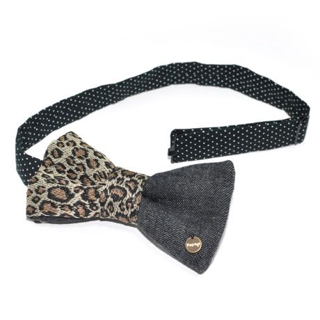 Patriqo Leopard × Denim Bowtie レオパード柄×デニム蝶ネクタイ  
