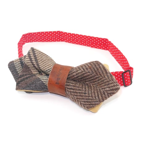Patriqo Check × Tweed Bowtie  チェック×ツイード 蝶ネクタイ (ブローチ)