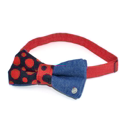 Patriqo Dot × Denim Bowtie ドット柄×デニム蝶ネクタイ (ブローチ)