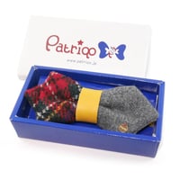 【復刻版】Patriqo Check Wool Bowtie チェック×ウール 蝶ネクタイ (ブローチ)