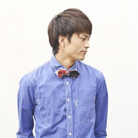 Patriqo Check × Cord Bowtie チェック×コーデュロイ蝶ネクタイ (ブローチ)