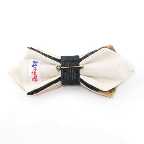 Patriqo Leopard × yellow Bowtie レオパード蝶ネクタイ (ブローチ)
