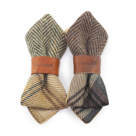 Patriqo Check × Tweed Bowtie  チェック×ツイード 蝶ネクタイ (ブローチ)