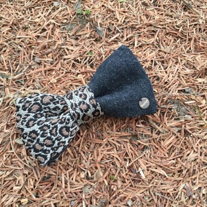 Patriqo Leopard × Denim Bowtie レオパード柄×デニム蝶ネクタイ