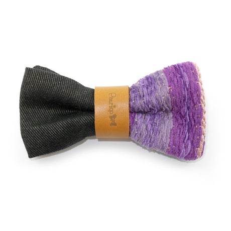 Patriqo Black Denim × Gradation Bowtie デニム×グラデーション蝶ネクタイ (ブローチ)