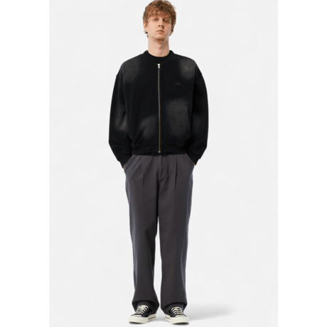 Dime Faded Fleece Bomber - Black