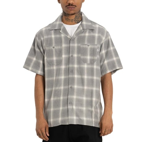 PRO CLUB Comfort Ombre Checker Short Sleeve Shirt - Heather Grey
