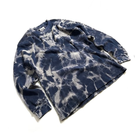 RULEZ PRO CLUB L/S Frost Bleach Heavyweight Thermal Shirts - Navy